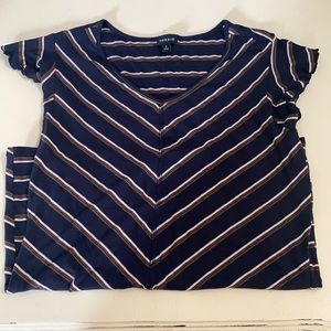 Torrid striped long Tee with mini sleeve Sz.2X